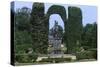 France, Brittany, Garden of 18th Century Caradeuc Castle-null-Stretched Canvas