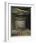 France, Brittany, Gavrinis Island, Megalithic Cairn, Interior of Megalith, Ornamented Granite Slabs-null-Framed Giclee Print