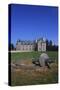 France, Brittany, Grindstone at Chateau De La Motte Beaumanoir-null-Stretched Canvas