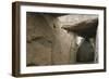 France, Brittany, Locmariaquer Megalithic Site, Interior of Dolmen with Table Des Marchands-null-Framed Giclee Print