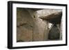 France, Brittany, Locmariaquer Megalithic Site, Interior of Dolmen with Table Des Marchands-null-Framed Giclee Print