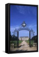 France, Brittany, Morbihan, Guegon, Entrance Gate to Treganteur Castle-null-Framed Stretched Canvas