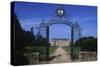 France, Brittany, Morbihan, Guegon, Entrance Gate to Treganteur Castle-null-Stretched Canvas