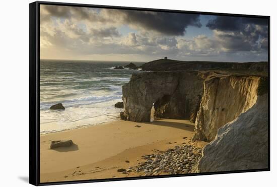 France, Brittany, Morbihan, Peninsula Quiberon, Rock Gatein the C™te Sauvage-Andreas Keil-Framed Stretched Canvas