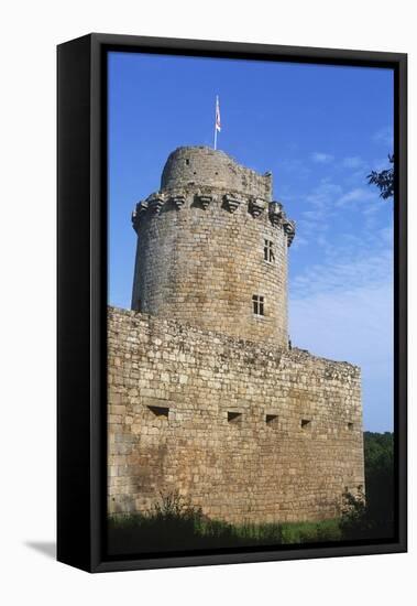 France, Brittany, Ruins of 13th Century Castle of Tonquédec-null-Framed Stretched Canvas