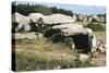 France, Brittany, Surroundings of Carnac, Prehistoric Megalithic Stone Alignments, Kermario Dolmen-null-Stretched Canvas