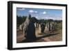 France, Brittany, Surroundings of Carnac, Prehistoric Megalithic Stone Alignments, Menhir-null-Framed Giclee Print