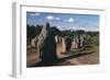 France, Brittany, Surroundings of Carnac, Prehistoric Megalithic Stone Alignments, Menhir-null-Framed Giclee Print