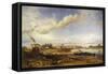 France, Burgundy, Chalon-Sur-Saone, View in 1837-Eugene Flandin-Framed Stretched Canvas