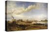 France, Burgundy, Chalon-Sur-Saone, View in 1837-Eugene Flandin-Stretched Canvas