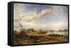 France, Burgundy, Chalon-Sur-Saone, View in 1837-Eugene Flandin-Framed Stretched Canvas