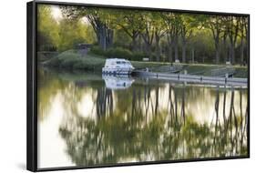 France, Burgundy, Nievre, Cercy La Tour. Canal Boat at the Dock-Kevin Oke-Framed Photographic Print