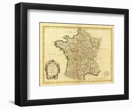 France, carte generale, c.1786-Rigobert Bonne-Framed Art Print