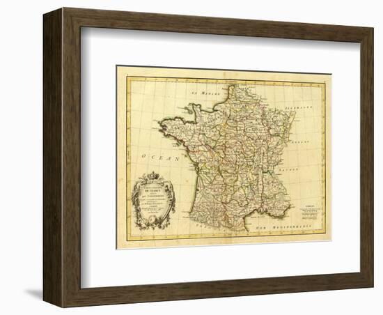 France, carte generale, c.1786-Rigobert Bonne-Framed Art Print