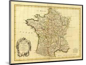 France, carte generale, c.1786-Rigobert Bonne-Mounted Art Print