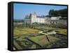 France, Centre, Villandry Castle, View with Renowned 16th Century French Gardens-null-Framed Stretched Canvas