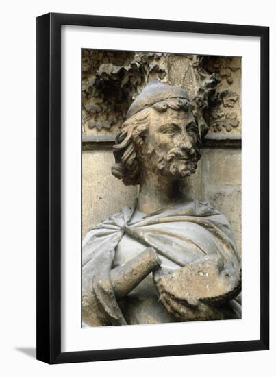 France, Champagne-Ardenne, Reims, Gothic Cathedral of Notre-Dame, Sculpture-null-Framed Giclee Print