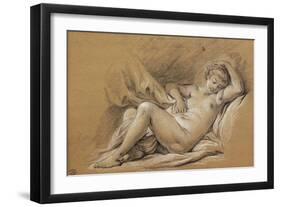 France, Chinoiseries, Drawing of Woman Nude on a Bed-null-Framed Giclee Print