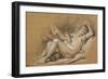 France, Chinoiseries, Drawing of Woman Nude on a Bed-null-Framed Giclee Print