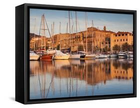 France, Corsica, Corse-Du-Sud Department, Propriano, Town Marina, Sunset-Walter Bibikow-Framed Stretched Canvas