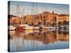 France, Corsica, Corse-Du-Sud Department, Propriano, Town Marina, Sunset-Walter Bibikow-Stretched Canvas