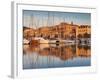 France, Corsica, Corse-Du-Sud Department, Propriano, Town Marina, Sunset-Walter Bibikow-Framed Photographic Print