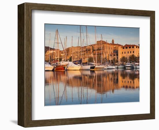 France, Corsica, Corse-Du-Sud Department, Propriano, Town Marina, Sunset-Walter Bibikow-Framed Photographic Print