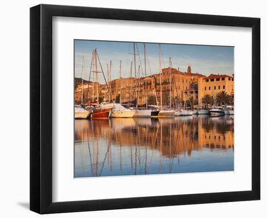 France, Corsica, Corse-Du-Sud Department, Propriano, Town Marina, Sunset-Walter Bibikow-Framed Photographic Print