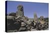 France, Corsica, Filitosa Prehistoric Archaeological Site, Anthropomorphic Menhir Statues-null-Stretched Canvas