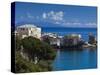 France, Corsica, Haute-Corse Department, Le Cap Corse, Erbalunga, Elevated Town View-Walter Bibikow-Stretched Canvas