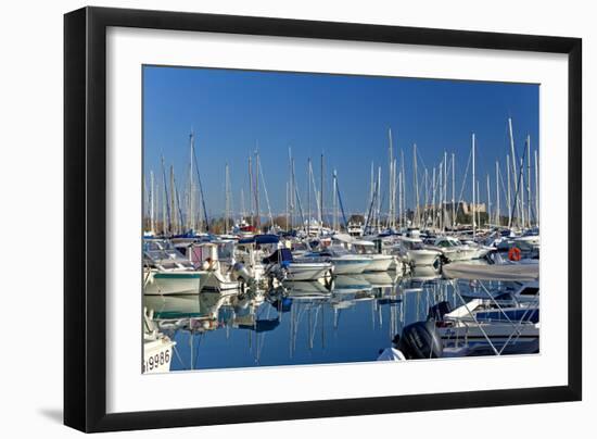 France, Cote D'Azur, Antibes, Harbour, Sailboats-Chris Seba-Framed Photographic Print