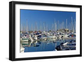 France, Cote D'Azur, Antibes, Harbour, Sailboats-Chris Seba-Framed Photographic Print