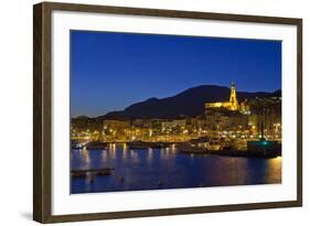 France, Cote D'Azur, Menton, Harbour, Evening-Chris Seba-Framed Photographic Print