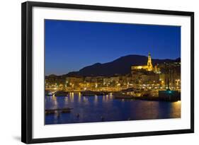 France, Cote D'Azur, Menton, Harbour, Evening-Chris Seba-Framed Photographic Print