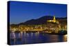 France, Cote D'Azur, Menton, Harbour, Evening-Chris Seba-Stretched Canvas