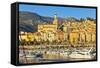 France, Cote D'Azur, Menton, Harbour, Morning-Chris Seba-Framed Stretched Canvas