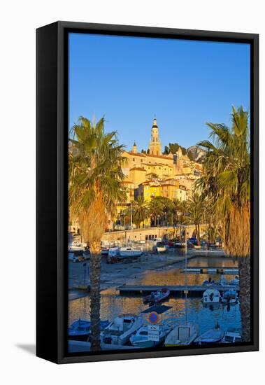 France, Cote D'Azur, Menton, Harbour, Morning-Chris Seba-Framed Stretched Canvas