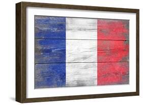 France Country Flag - Barnwood Painting-Lantern Press-Framed Art Print