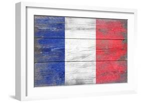 France Country Flag - Barnwood Painting-Lantern Press-Framed Art Print
