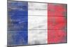 France Country Flag - Barnwood Painting-Lantern Press-Mounted Art Print