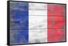 France Country Flag - Barnwood Painting-Lantern Press-Framed Stretched Canvas