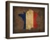 France Country Flag Map-Red Atlas Designs-Framed Giclee Print