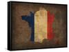 France Country Flag Map-Red Atlas Designs-Framed Stretched Canvas