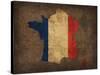 France Country Flag Map-Red Atlas Designs-Stretched Canvas