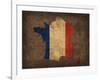 France Country Flag Map-Red Atlas Designs-Framed Giclee Print