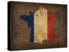 France Country Flag Map-Red Atlas Designs-Stretched Canvas