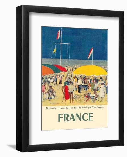 France - Deauville, Normandie (Normandy) - Le Bar du Soleil (The Sunshine Bar)-Kees Van Dongen-Framed Art Print