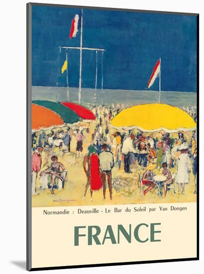 France - Deauville, Normandie (Normandy) - Le Bar du Soleil (The Sunshine Bar)-Kees Van Dongen-Mounted Art Print
