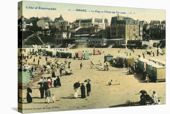 France, Dinard Beach 1905-null-Stretched Canvas