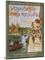 France - Docked Ships, Trips to Normandy, Brittany, Isle of Jersey, London, State Railways, c.1920-Lantern Press-Mounted Art Print